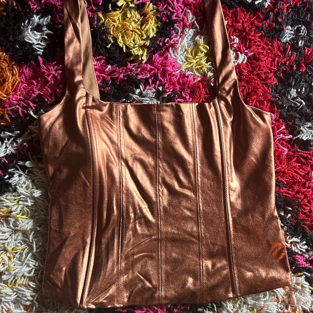 Bronze Metallic Corset Top